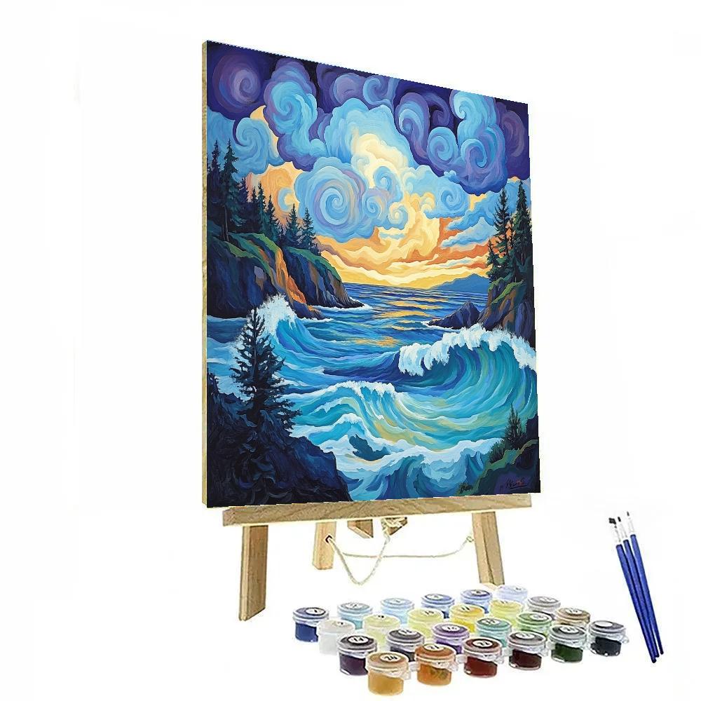 Emily Carr Inspired Storm Sky Over Indigo Inlet Numbered painting kits