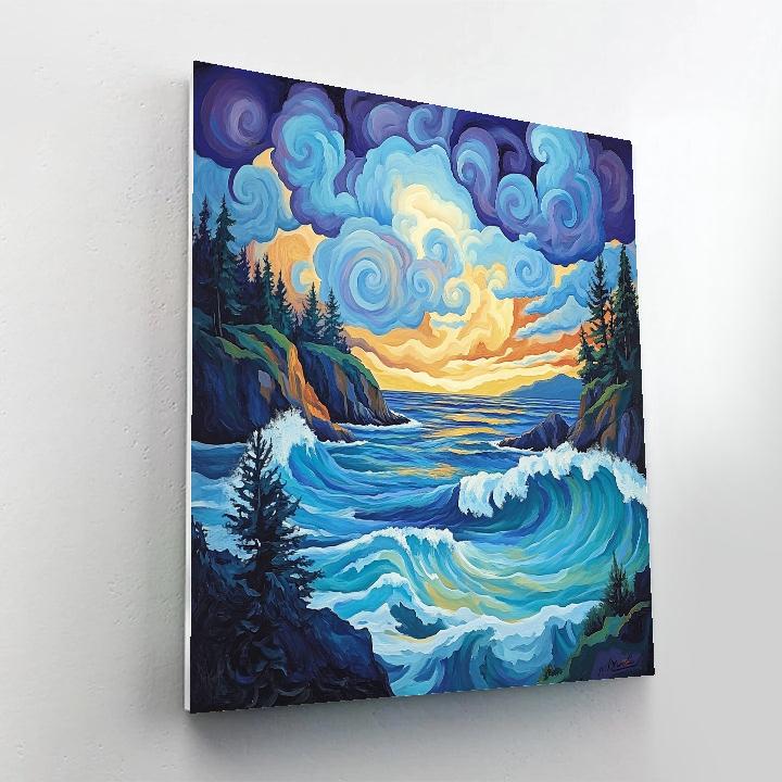 Emily Carr Inspired Storm Sky Over Indigo Inlet Numbered painting kits