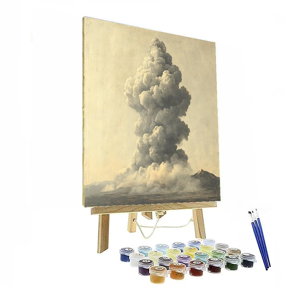 Leonardo Da Vinci Inspired Volcanic Cloud Chiaroscuro Paint by numbers art