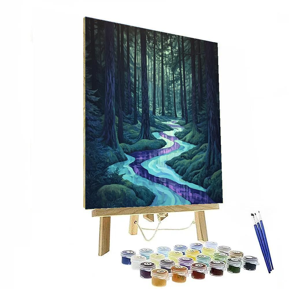 Emily Carr Inspired Twilight Moss Light In Deep Forest Hollow Paint by numbers art