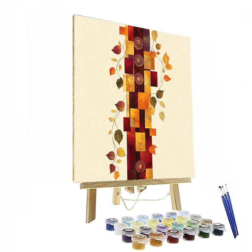 Gustav Klimt Inspired Symphony Of Autumn Patterns Painting by numbers kit