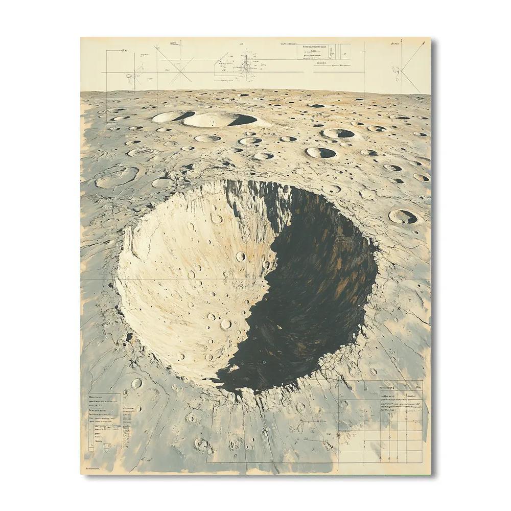Leonardo Da Vinci Inspired Lunar Garden Of Craters DIY paint by numbers