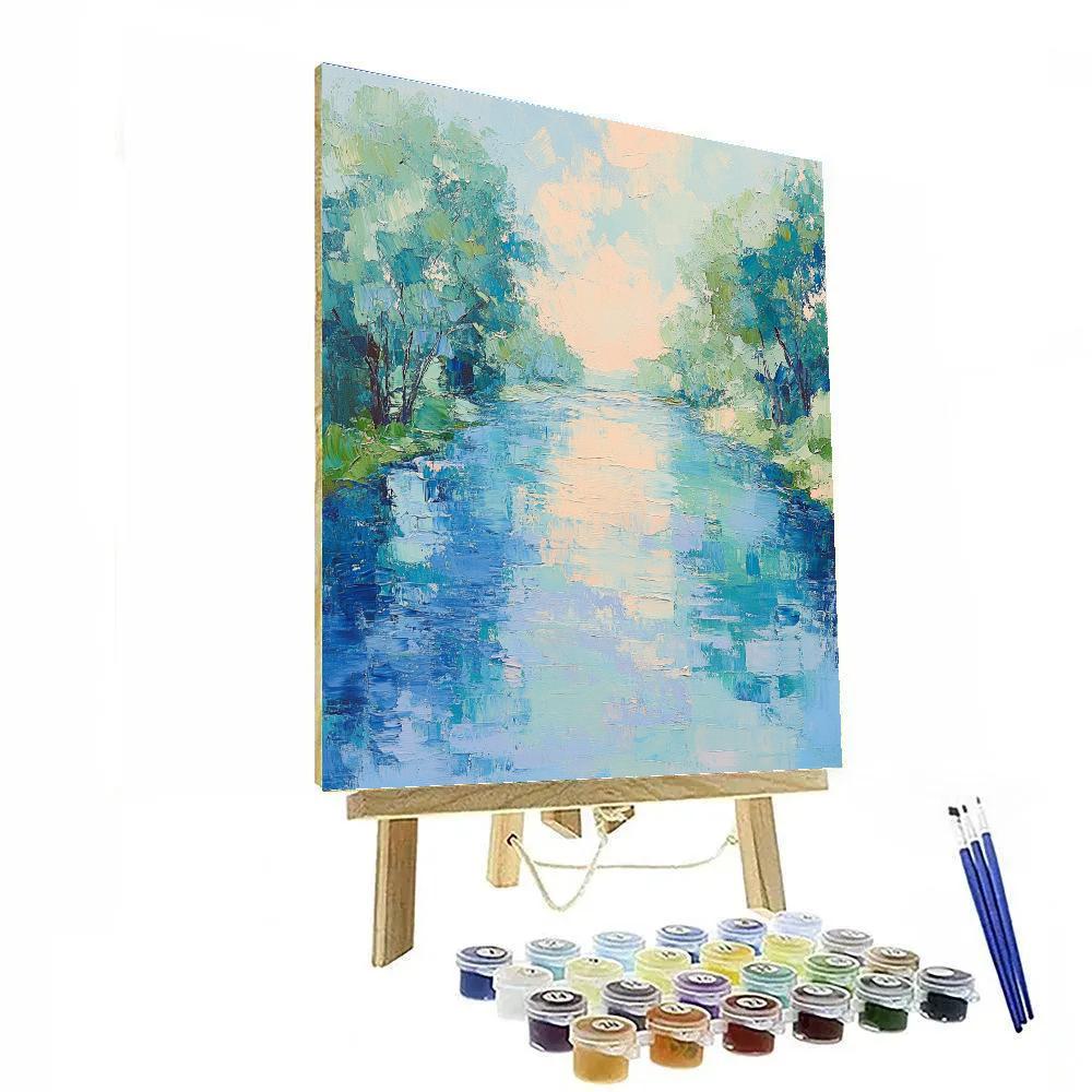 Claude Monet Inspired Summer Reflections On Slow River Numbered painting kits