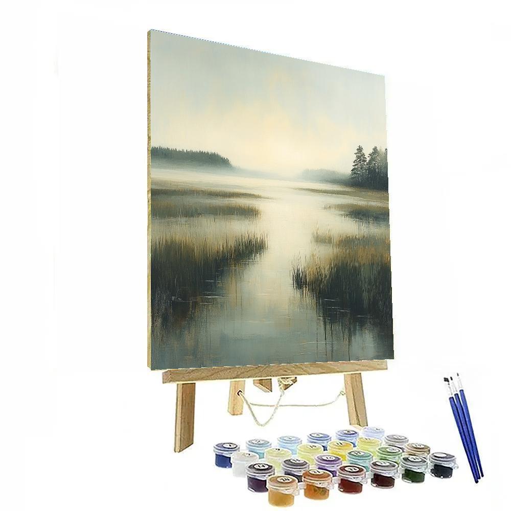Claude Monet Inspired Fog Rising Over Spring Marshland Painting by numbers kit