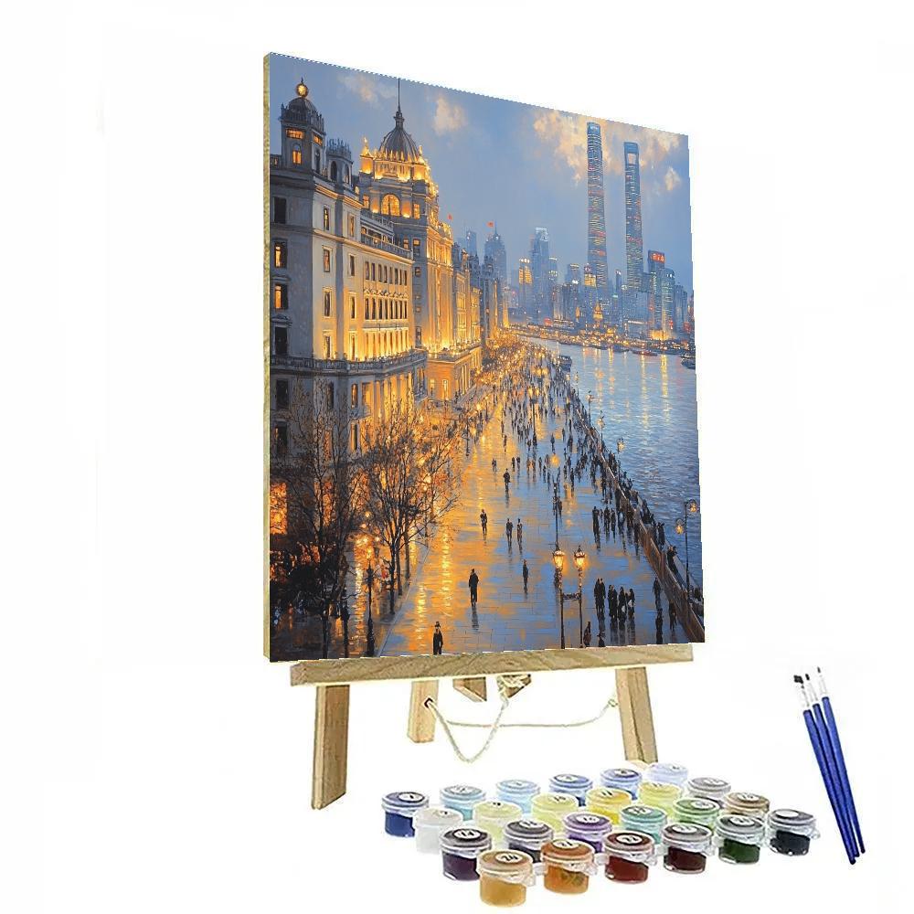 Historic Bund Waterfront Promenade Shanghai China Number painting