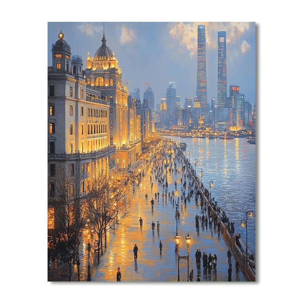 Historic Bund Waterfront Promenade Shanghai China Number painting