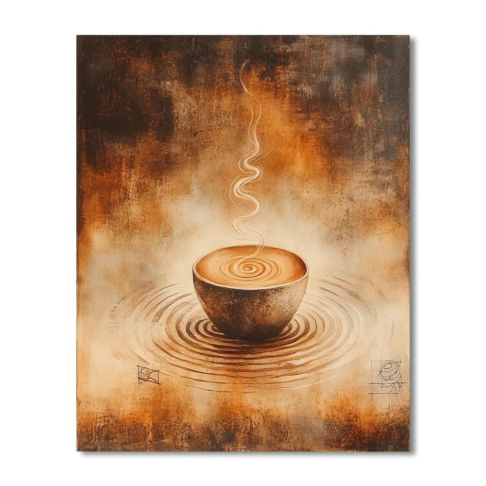 Leonardo Da Vinci Inspired Coffee Aroma As Cloud Study Numbered painting kits