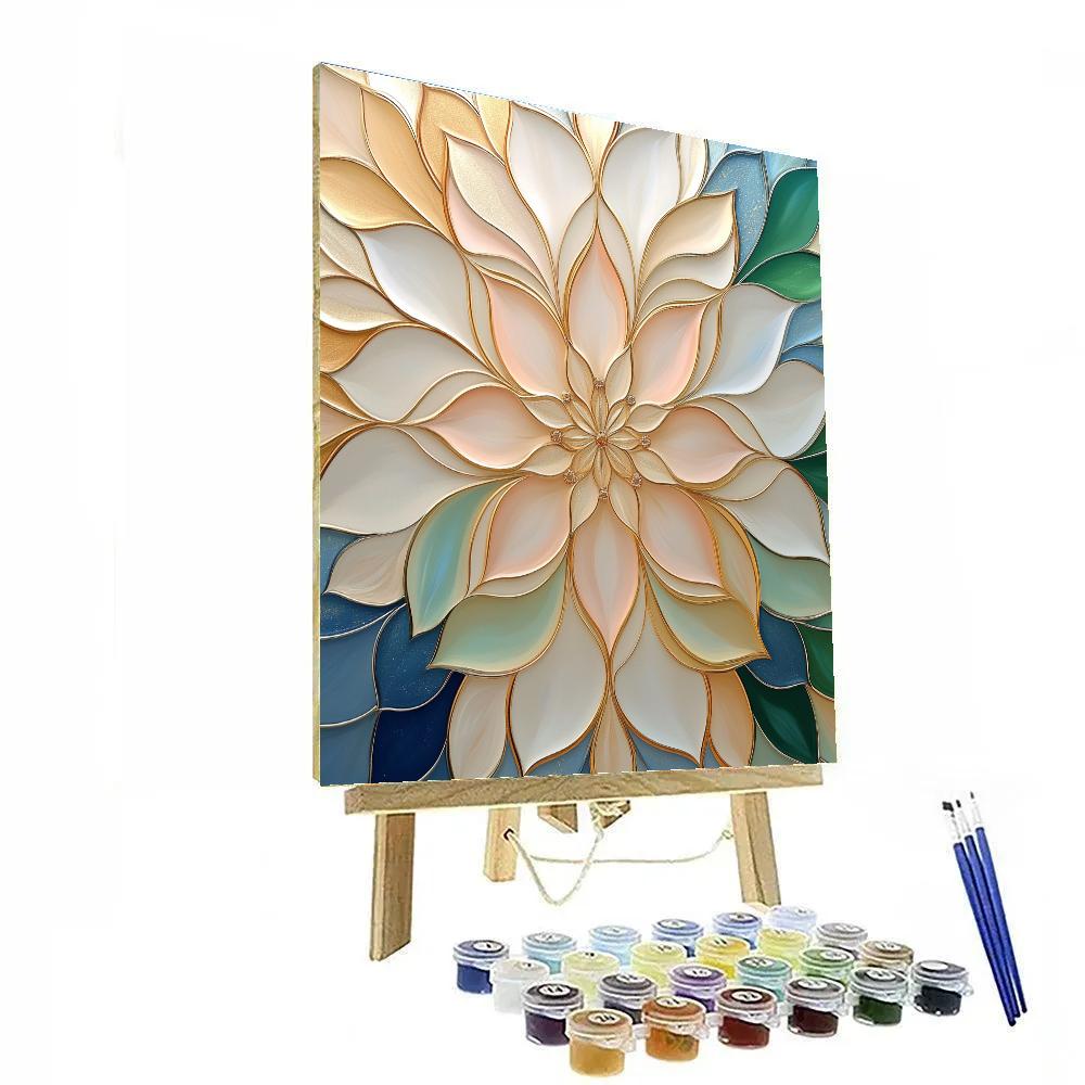 Alphonse Mucha Inspired Nebula Bloom Mandala paint by number