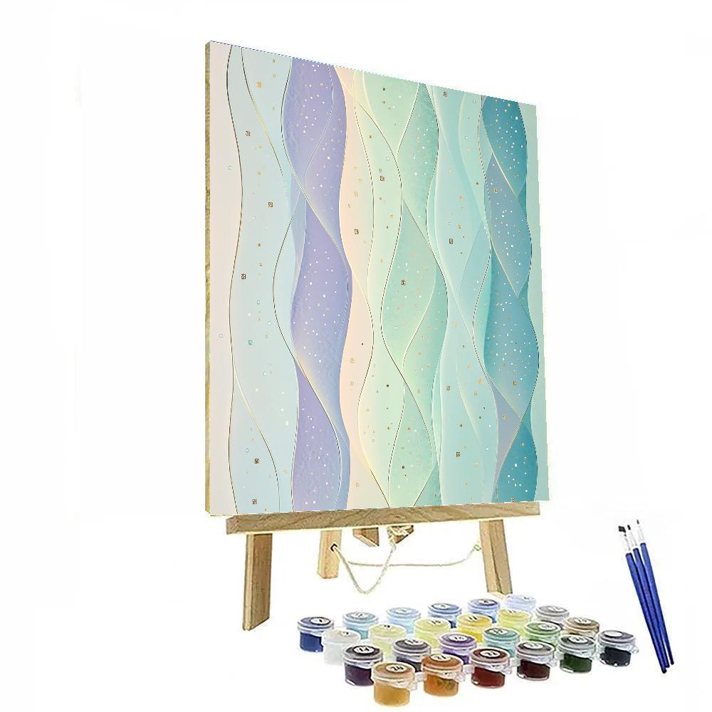 Gustav Klimt Inspired Aurora Of Golden Winds paint by color