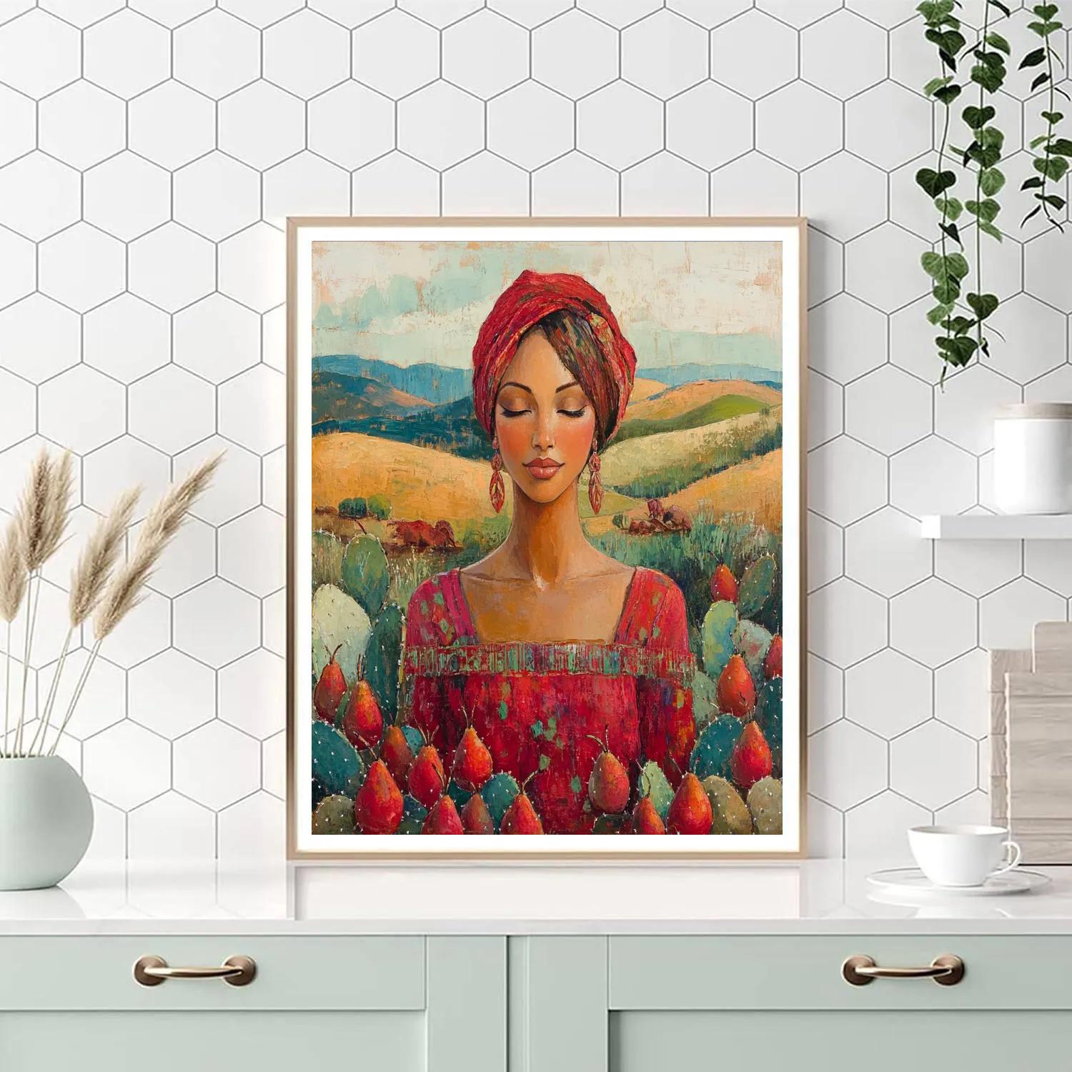 Frida Kahlo Inspired Desert Flora Self Study Painting by numbers kit