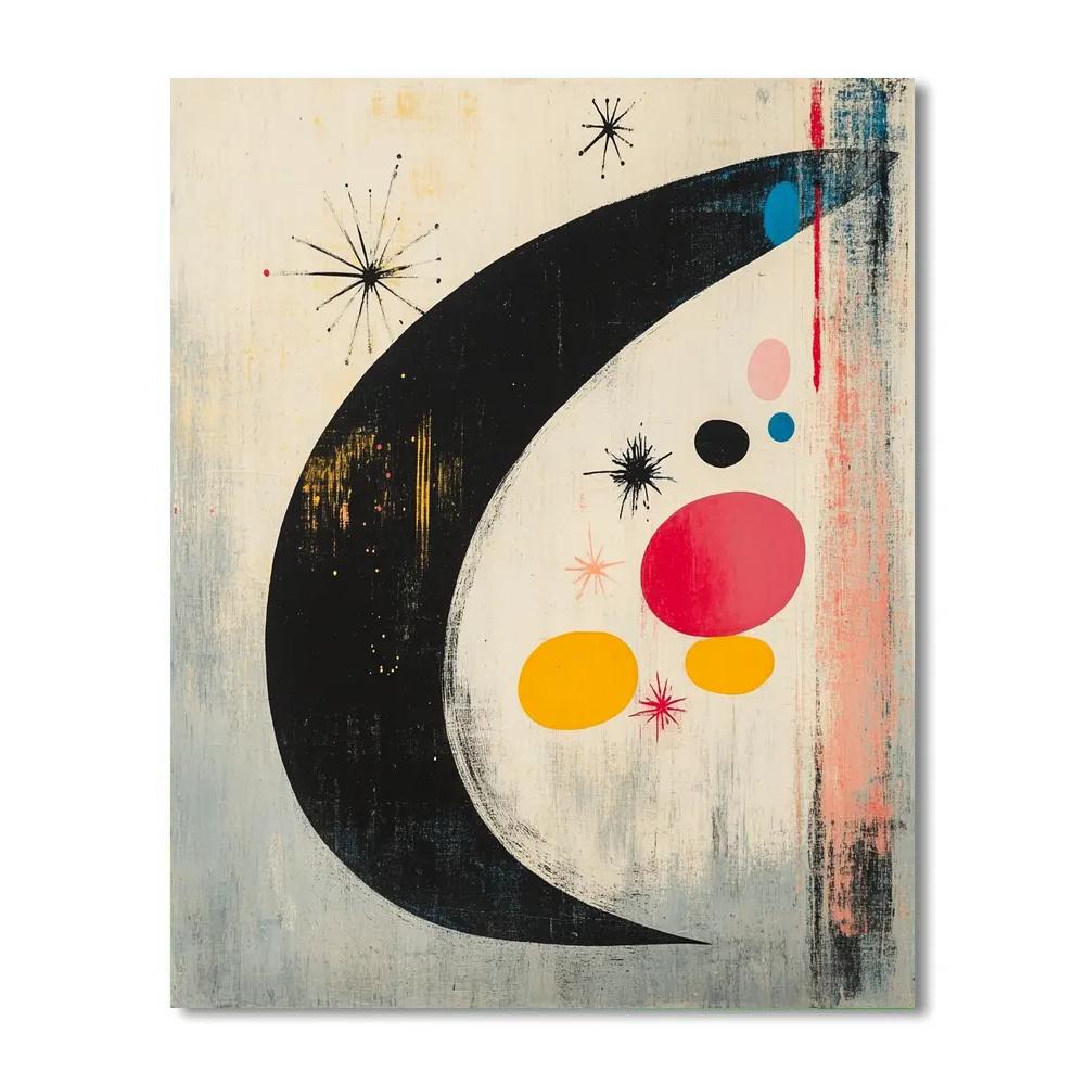 Joan Miró Inspired Solar Silence Geometry paint by color