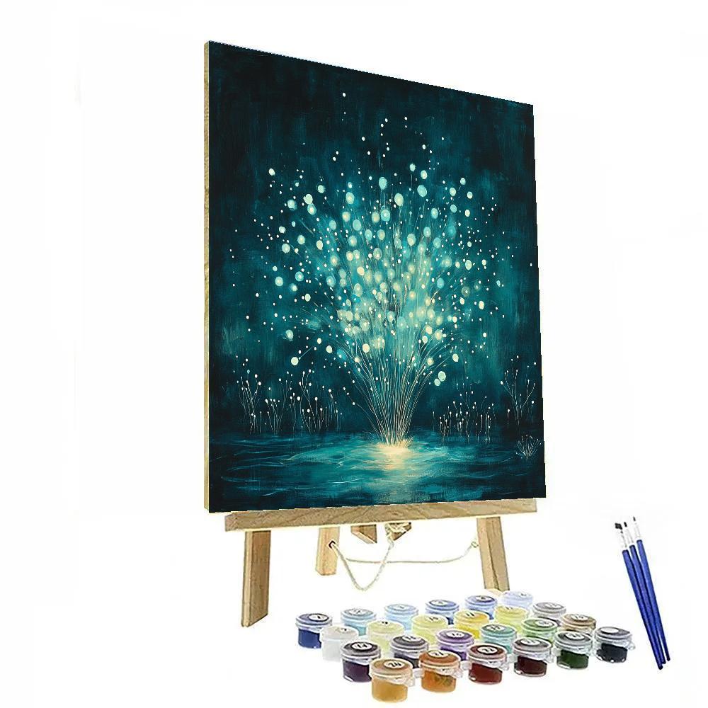 Leonardo Da Vinci Inspired Festival Fireworks As Bioluminescent Plankton paint by number