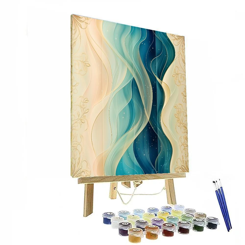 Alphonse Mucha Inspired Aurora Tapestry Of Silence Number painting