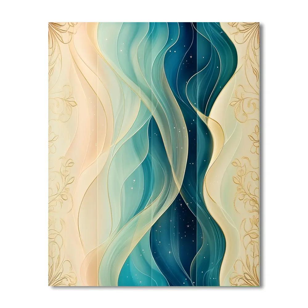 Alphonse Mucha Inspired Aurora Tapestry Of Silence Number painting