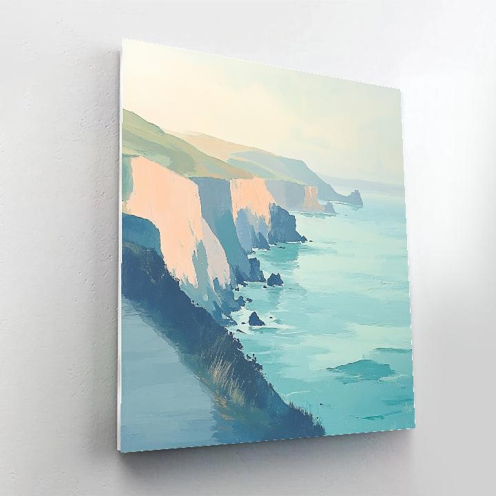 Claude Monet Inspired Coastal Cliffs Under Morning Haze painting number kit