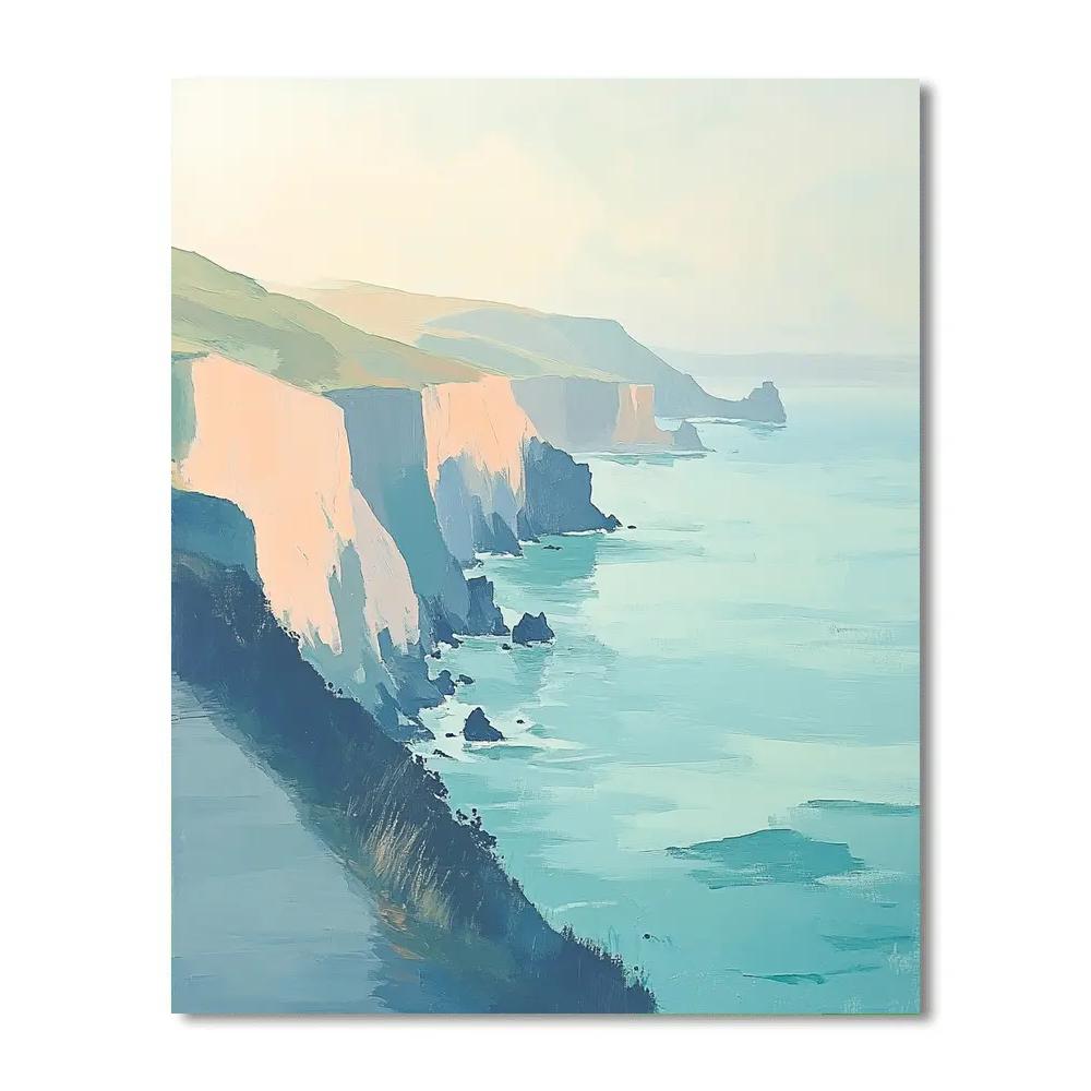 Claude Monet Inspired Coastal Cliffs Under Morning Haze painting number kit