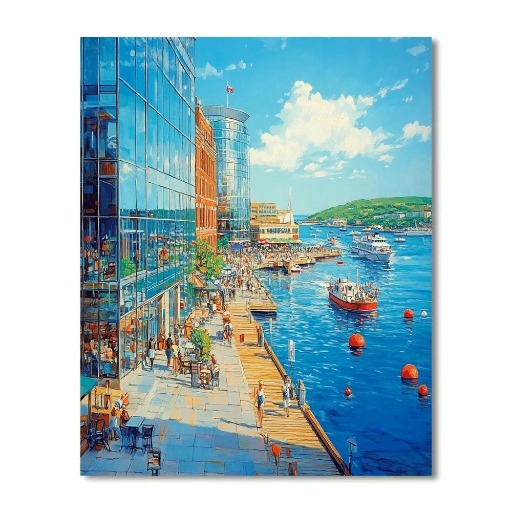Bayfront Skyline Of Halifax Waterfront Canada Numbered painting kits