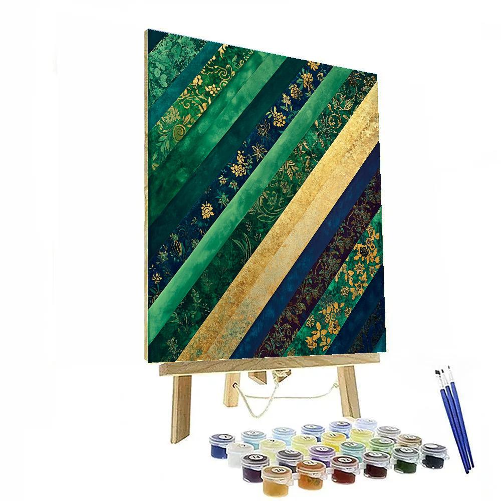 Gustav Klimt Inspired Rivers Of Emerald Memory painting number kit