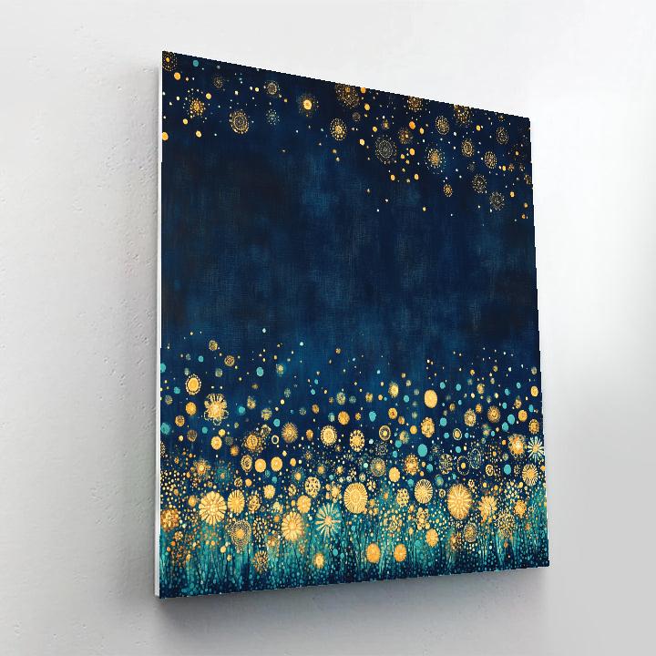 Gustav Klimt Inspired Luminous Garden Of Night paint by color