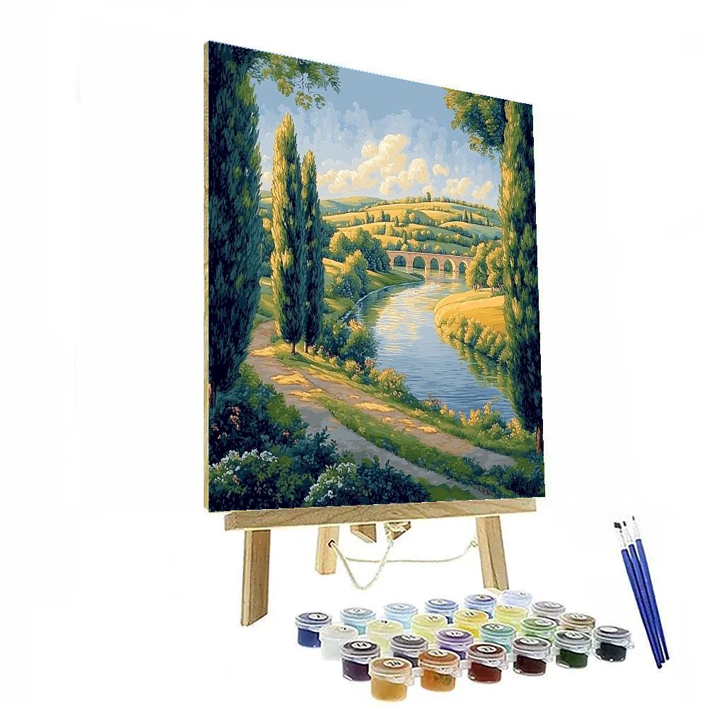Raphael Inspired River Of Symmetry Under Pearl Clouds Numbered painting kits