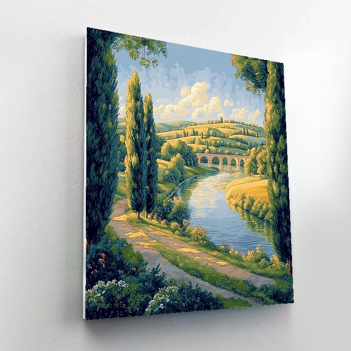 Raphael Inspired River Of Symmetry Under Pearl Clouds Numbered painting kits