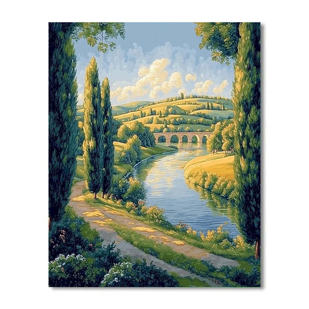 Raphael Inspired River Of Symmetry Under Pearl Clouds Numbered painting kits