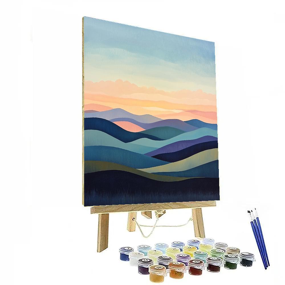 Claude Monet Inspired Evening Glow Over Distant Hills Numbered painting kits