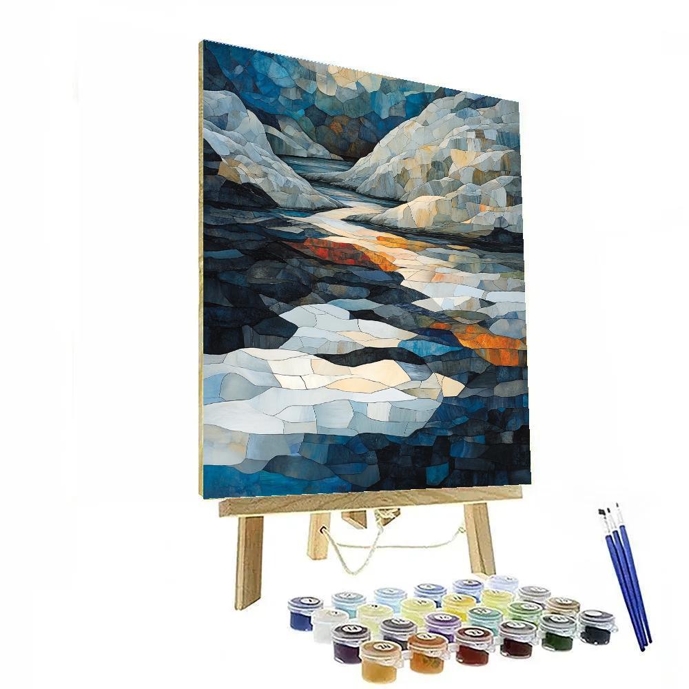 Jean-Paul Riopelle Inspired Volcanic Basalt Delta In Silver Light Number painting