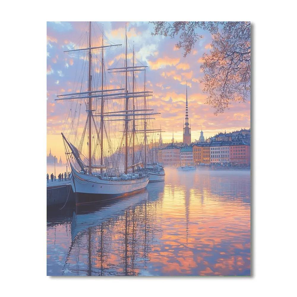 Skeppsholmen Waterfront View Stockholm Sweden Paint by numbers art