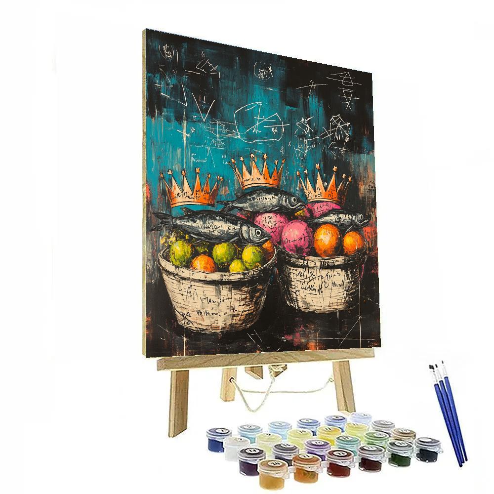 Jean Michel Basquiat Inspired Street Market Totems paint by numbers