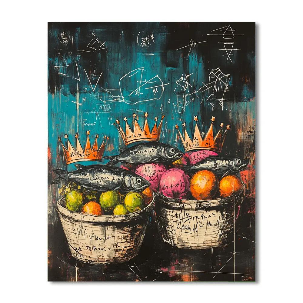 Jean Michel Basquiat Inspired Street Market Totems paint by numbers