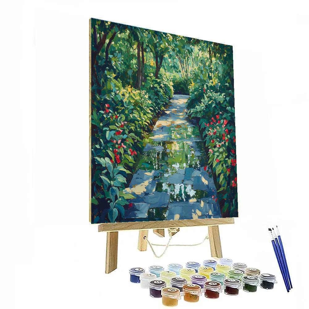 Claude Monet Inspired Rain Washed Garden After Storm paint by number