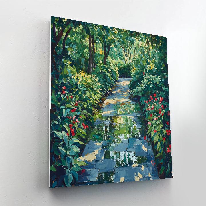 Claude Monet Inspired Rain Washed Garden After Storm paint by number