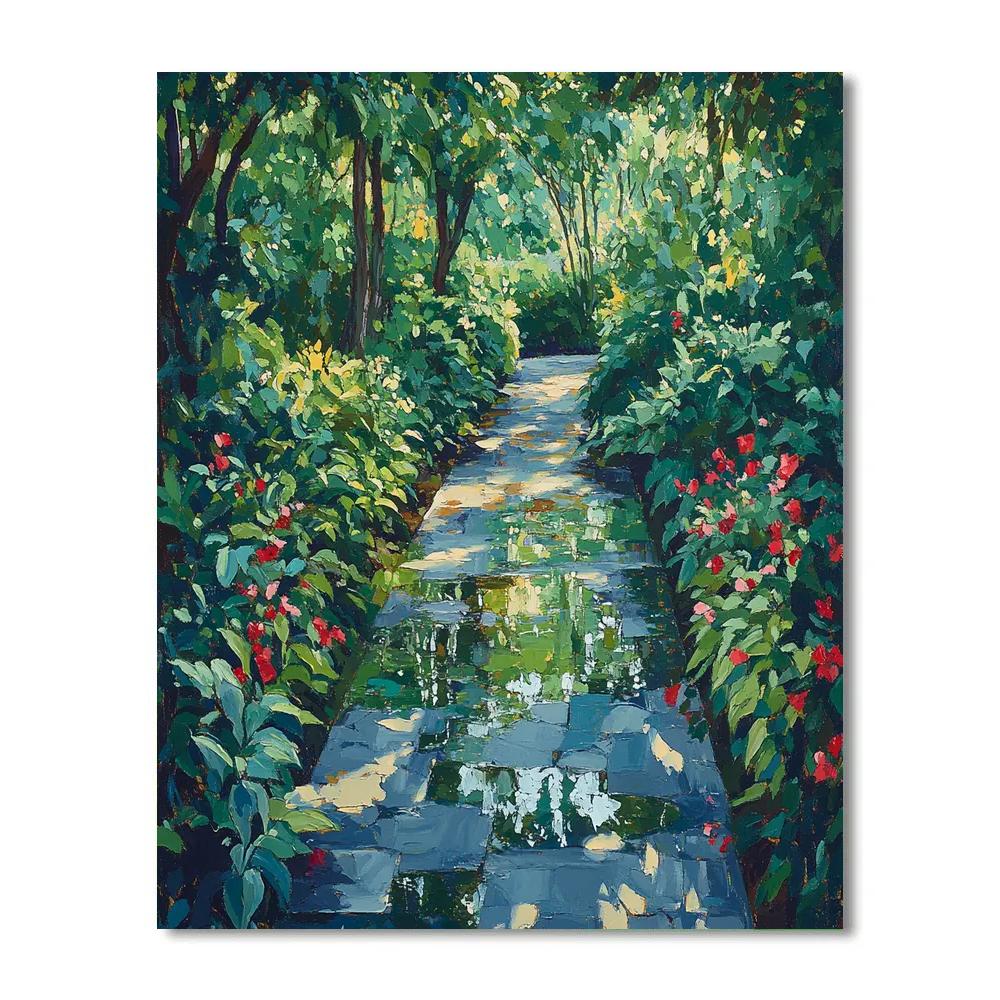 Claude Monet Inspired Rain Washed Garden After Storm paint by number