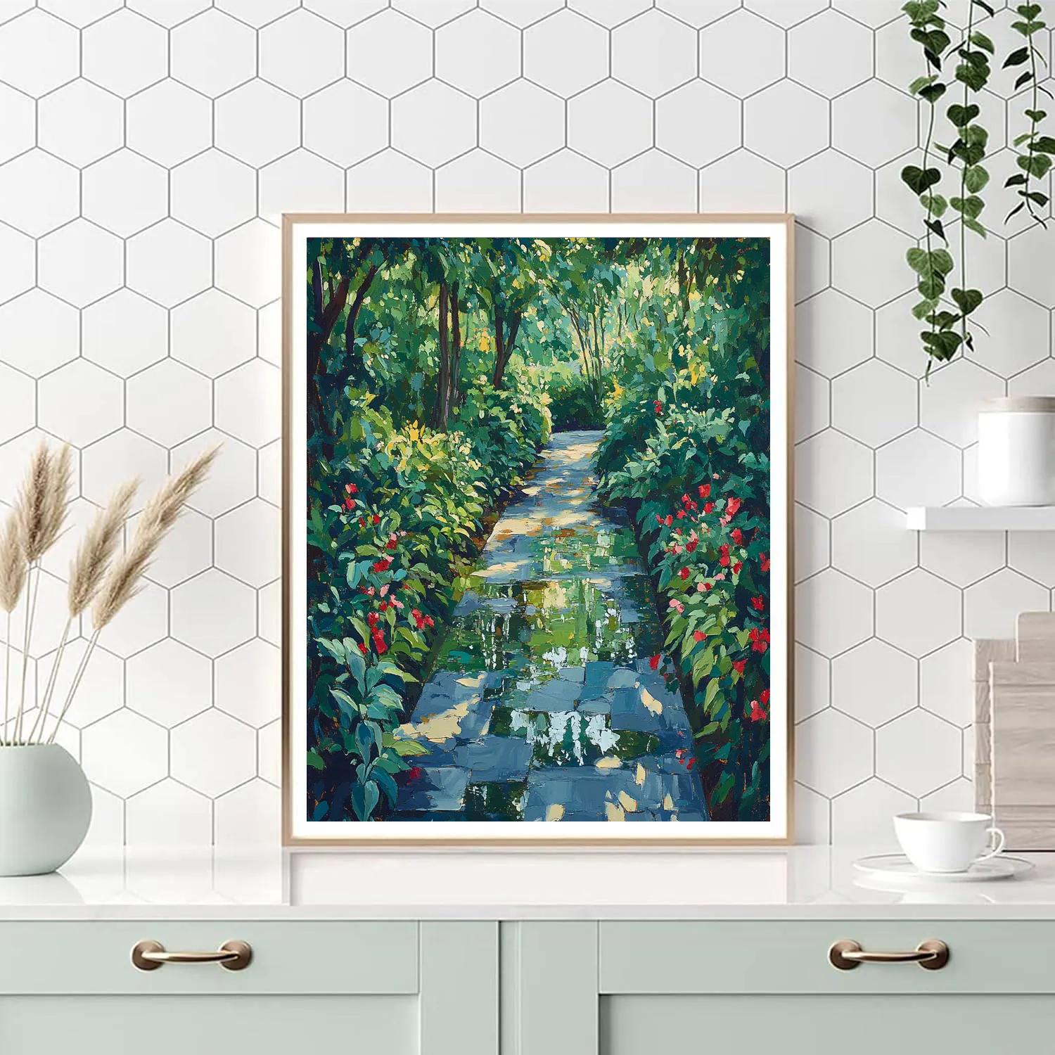 Claude Monet Inspired Rain Washed Garden After Storm paint by number