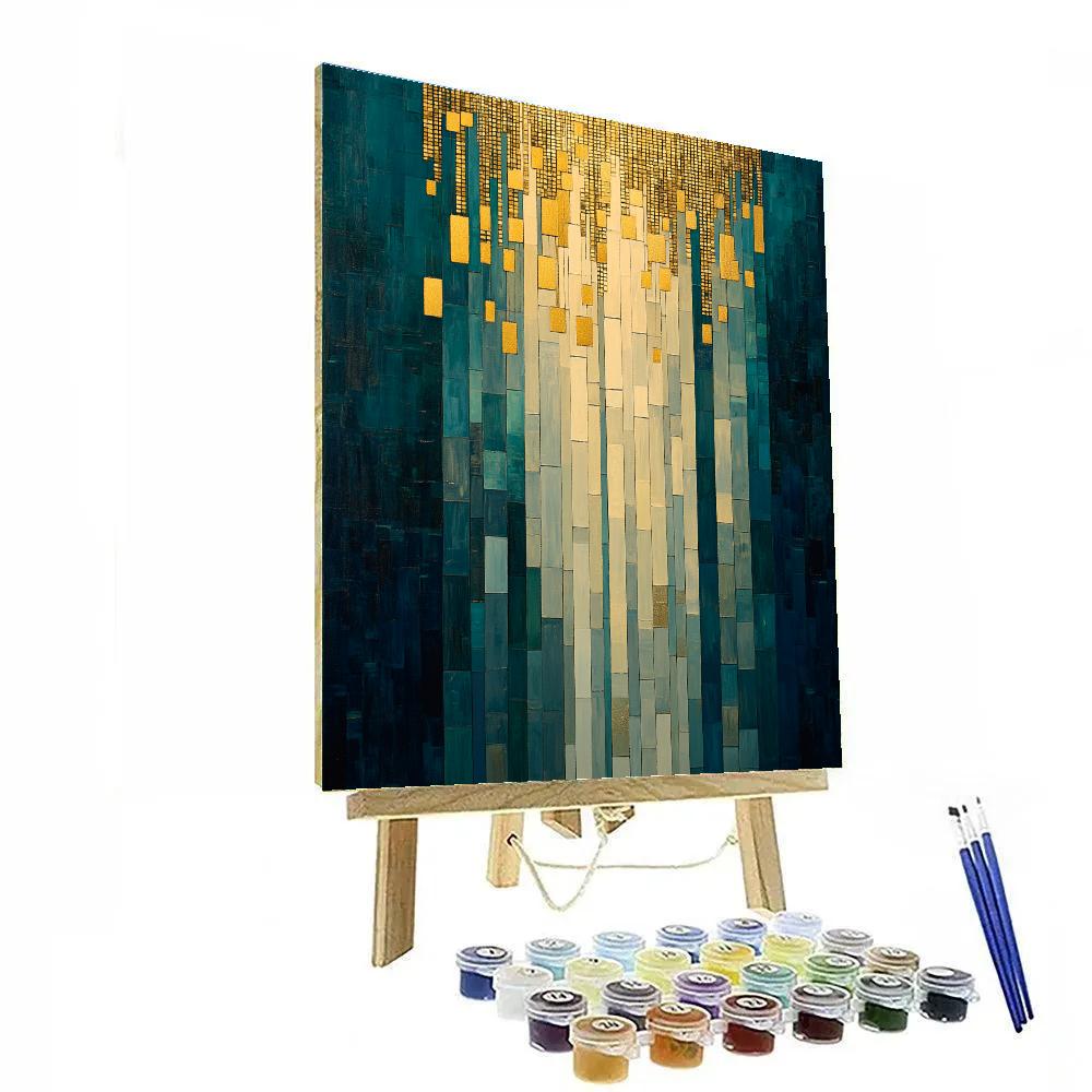 Gustav Klimt Inspired Veil Of Golden Rain DIY paint by numbers