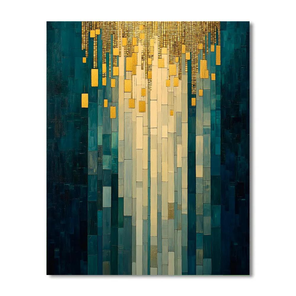 Gustav Klimt Inspired Veil Of Golden Rain DIY paint by numbers