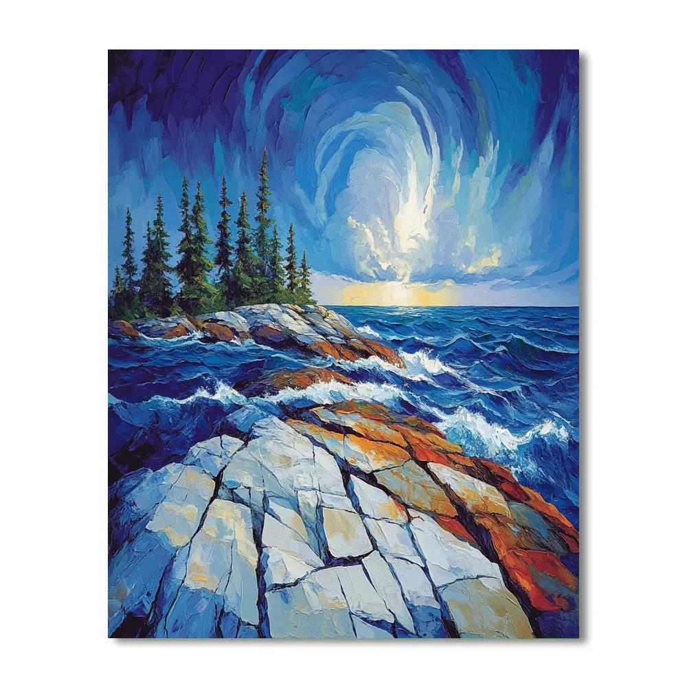 Arthur Lismer Inspired Gale Over Granite Channels Painting by numbers kit