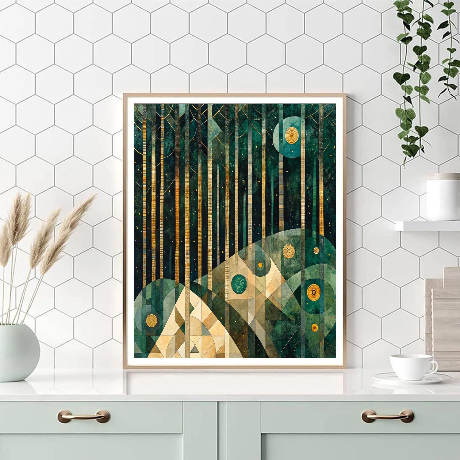 Gustav Klimt Inspired Secret Geometry Of The Forest Numbered painting kits