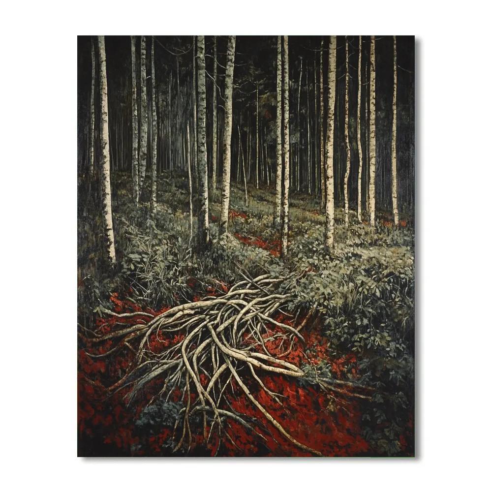 Arthur Lismer Inspired Tangle Root Inferno Forest Floor DIY paint by numbers