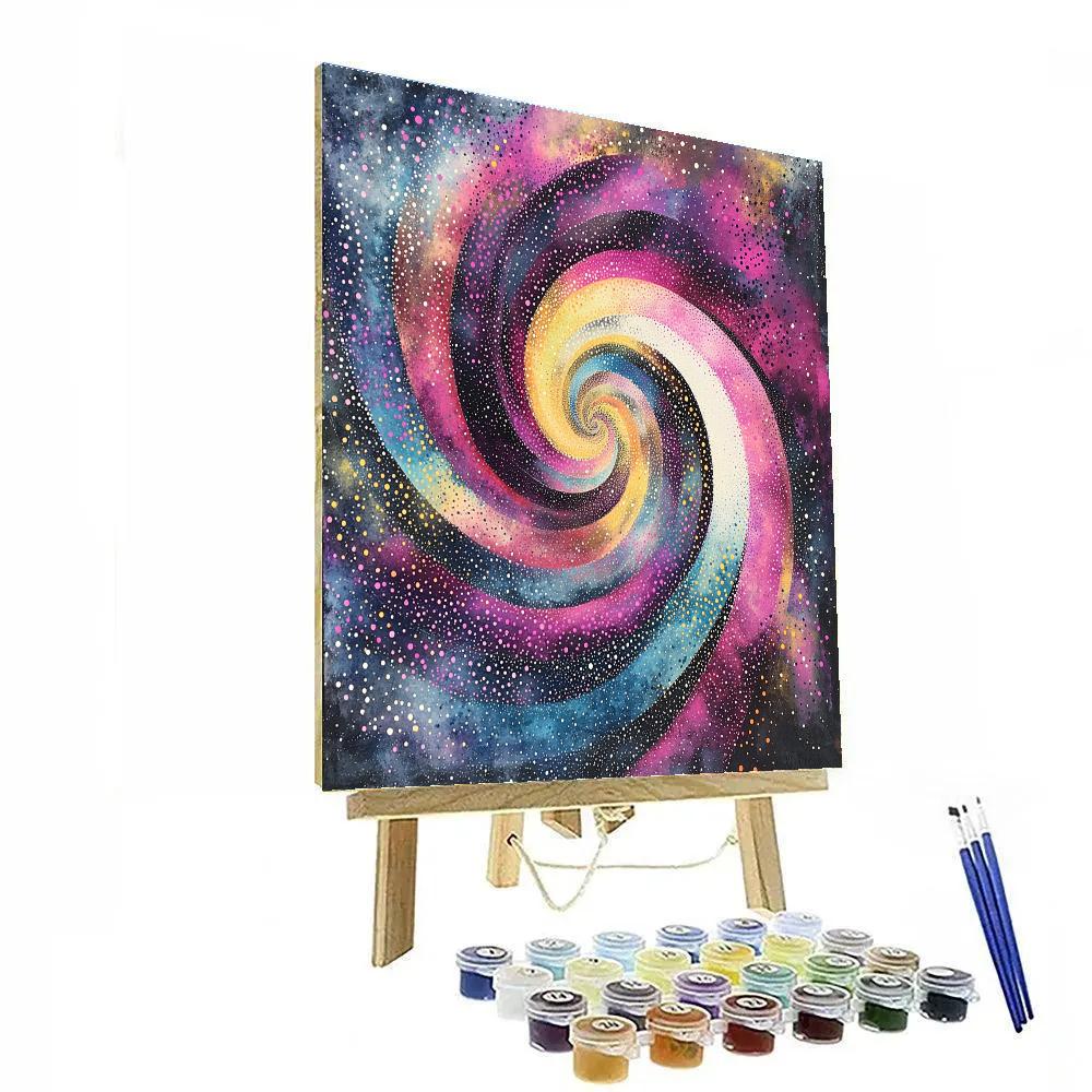 Yayoi Kusama Inspired Nebula Bloom Polka Vortex paint by number