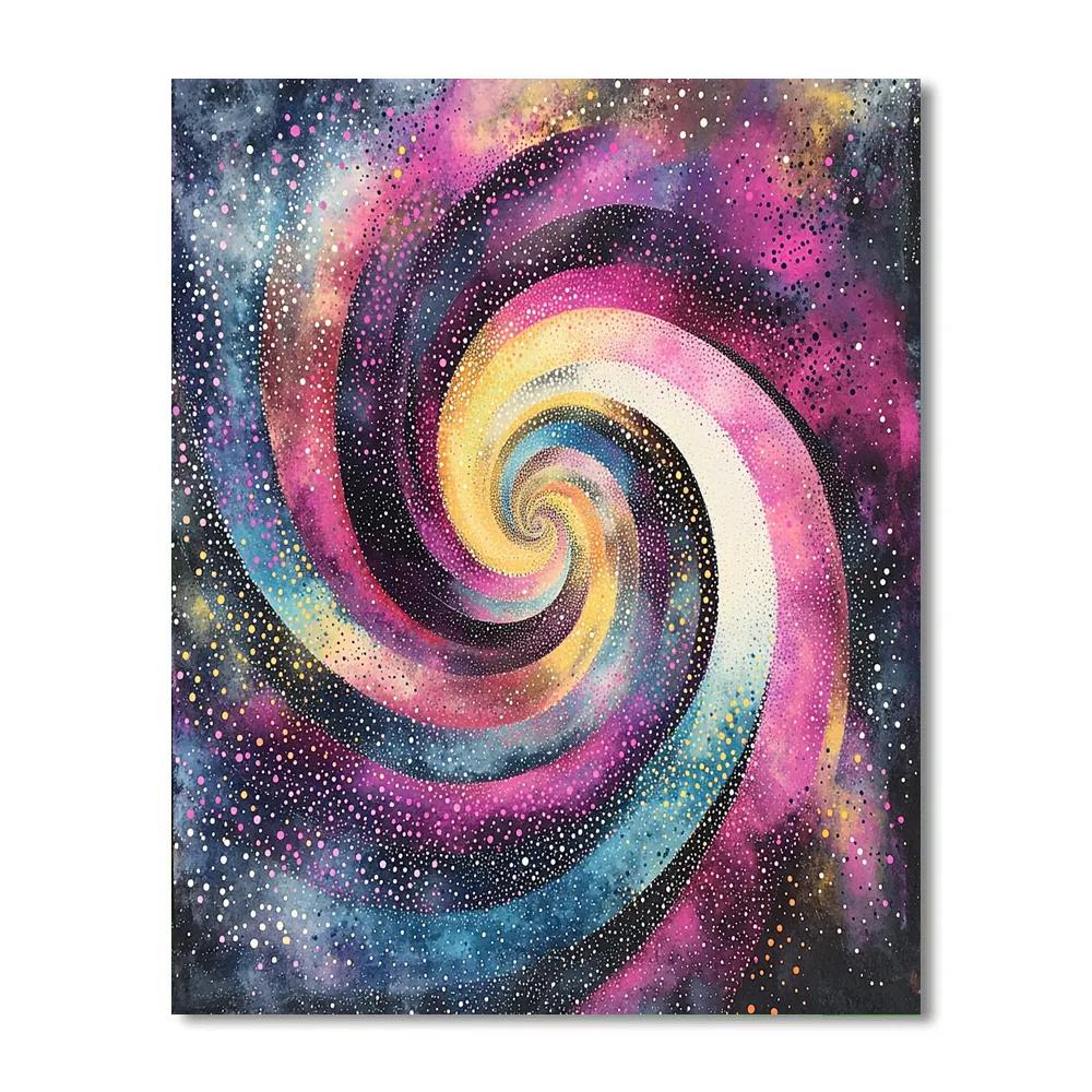 Yayoi Kusama Inspired Nebula Bloom Polka Vortex paint by number