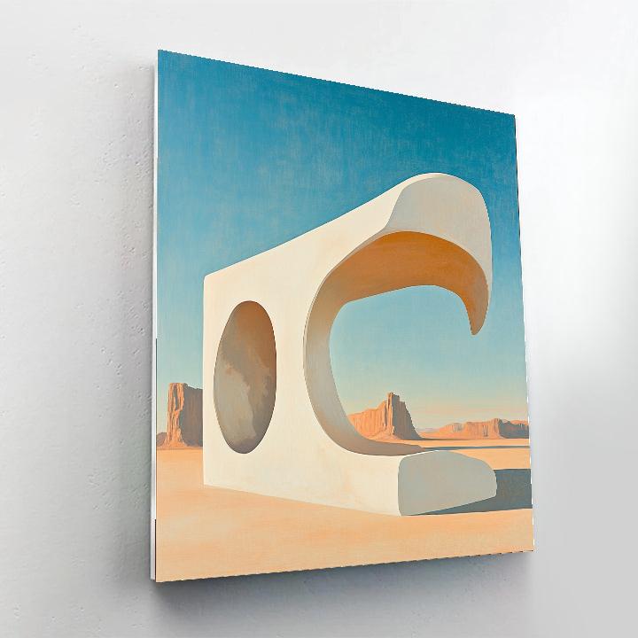 Georgia OKeeffe Inspired Sunlit Pelvic Bone Silhouette Over Cobalt Sky Paint by numbers kits