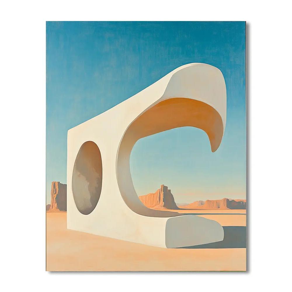 Georgia OKeeffe Inspired Sunlit Pelvic Bone Silhouette Over Cobalt Sky Paint by numbers kits