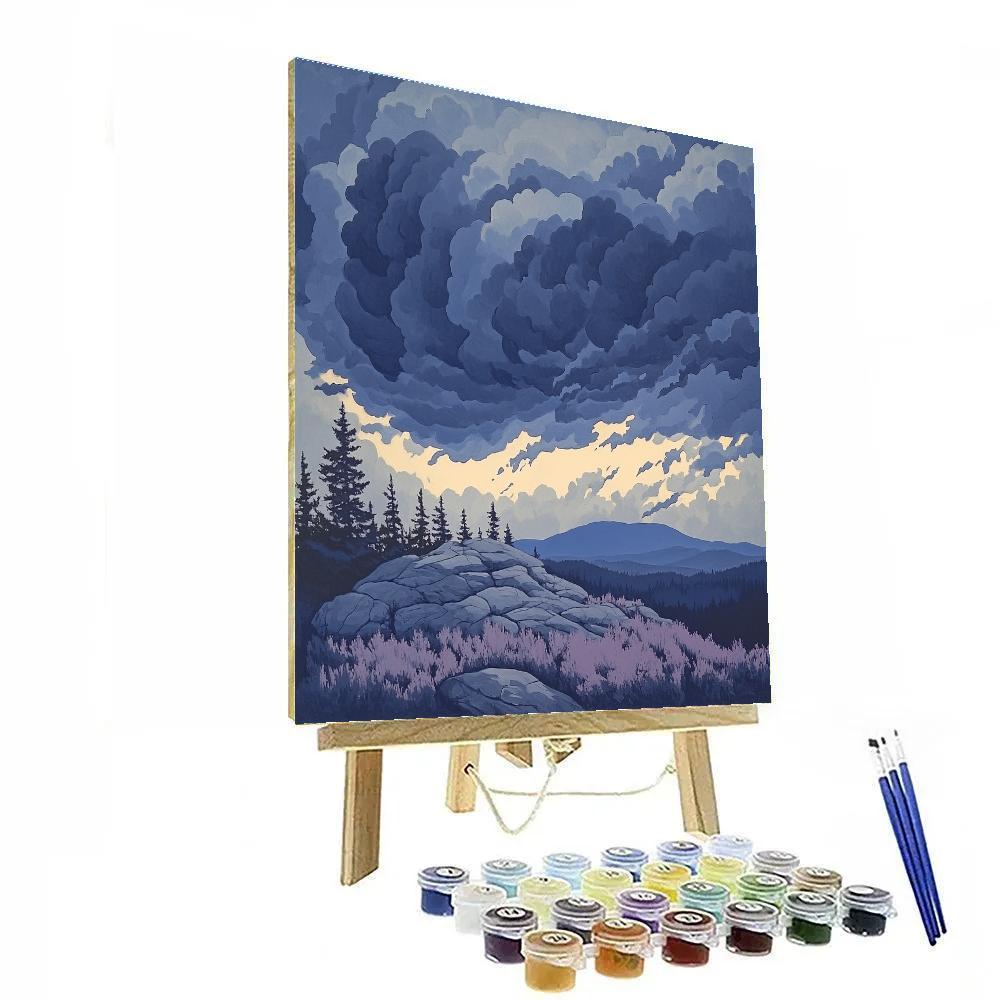 Arthur Lismer Inspired Thunderclouds Over Shield Ridge painting number kit