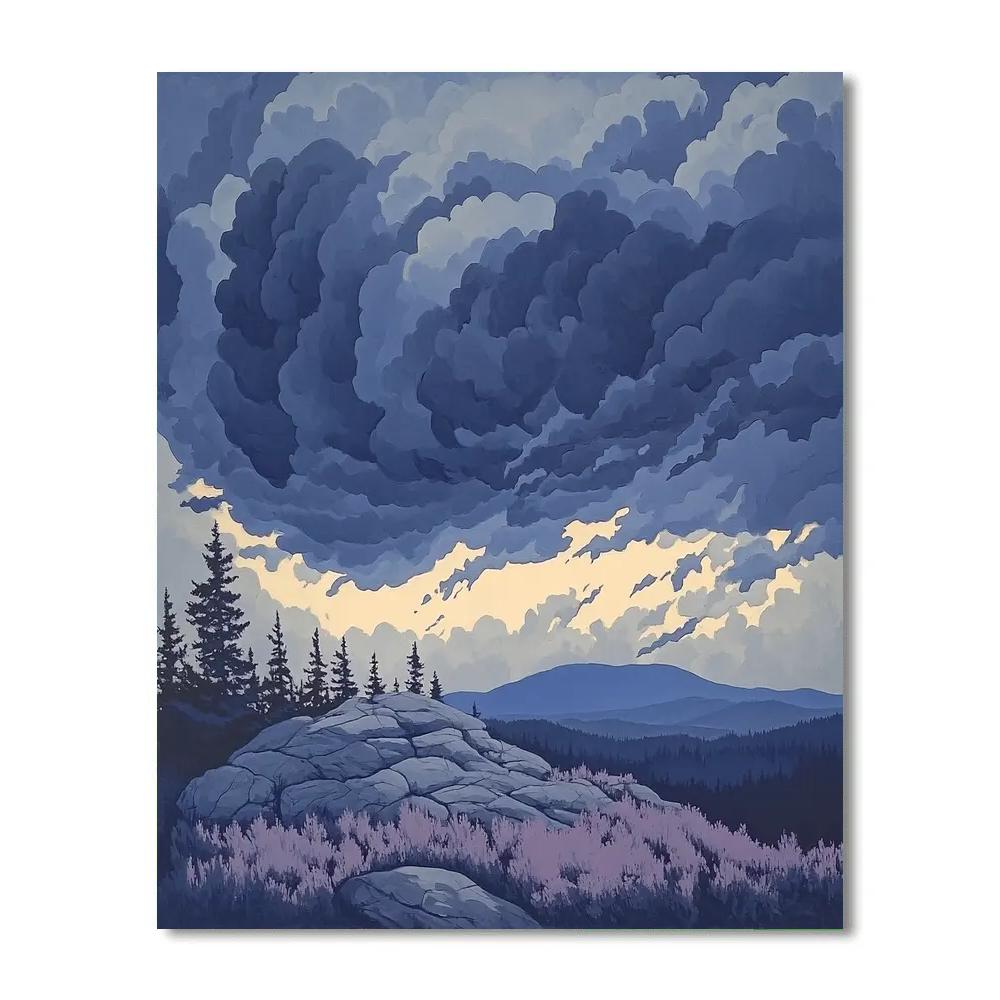 Arthur Lismer Inspired Thunderclouds Over Shield Ridge painting number kit