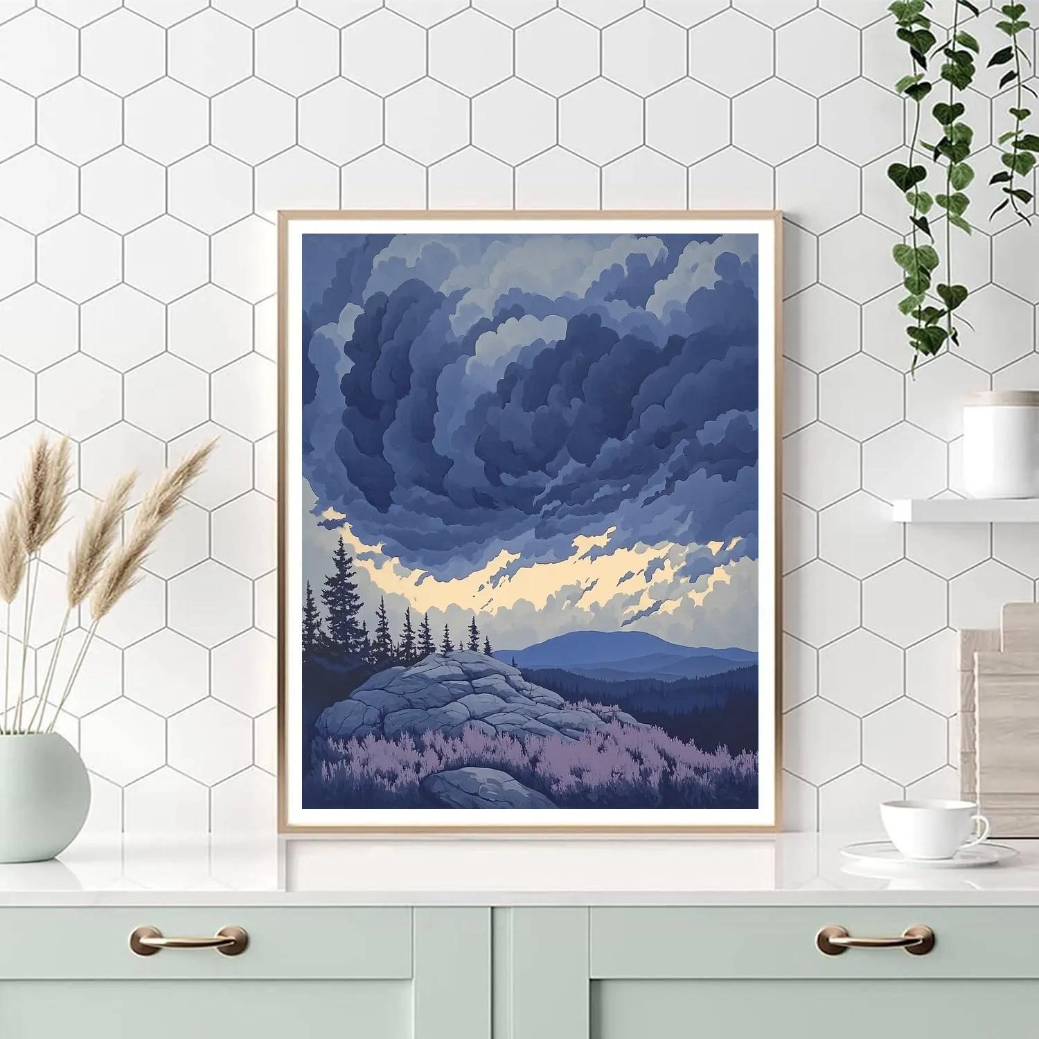 Arthur Lismer Inspired Thunderclouds Over Shield Ridge painting number kit