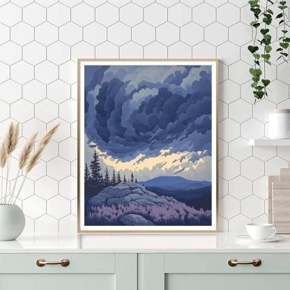 Arthur Lismer Inspired Thunderclouds Over Shield Ridge painting number kit