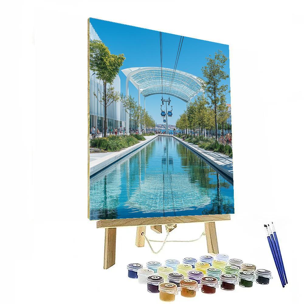 Urban Greenhouse Of Parque Das Nacoes Lisbon Portugal Paint by numbers art