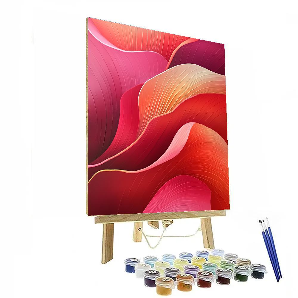 Georgia OKeeffe Inspired Red Canna Petal Canyon Abstraction Numbered painting kits